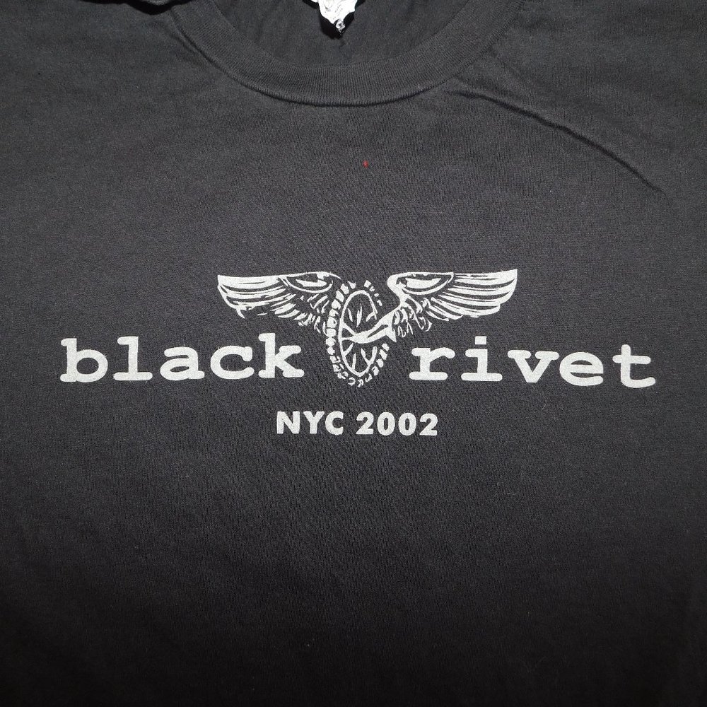Men's Black Rivet T-Shirt, Size Large